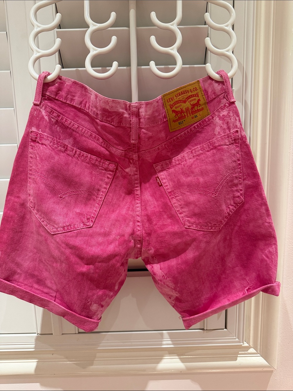 Levi's Hot Pink High-Waist Denim Shorts